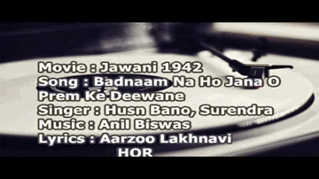 badanaam na ho jaanaa o prem ke diiwaane Lyrics - Surendra | Husnbano | A R Kabuli | chorus