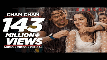 CHAM CHAM Lyrics - Shraddha Kapoor | Tiger Shroff. A rain dance song beautifully | Monali Thakur