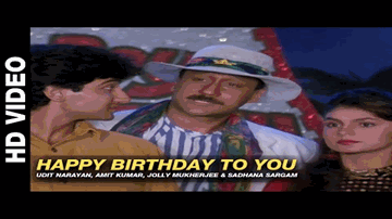 Happy Birthday To You Mr. Pedro Lyrics - Madhuri Dixit | Jackie Shroff | Vivek Mushran | Alka Yagnik | Amit Kumar