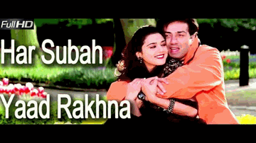 har subah yaad rakhanaa  meraa naam hai mohabbat Lyrics - Preity Zinta | Sunny Deol | Jeetendra | Lata Mangeshkar | Udit Narayan
