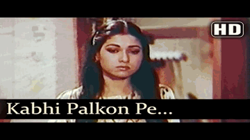 Kabhi Palkon Pe Aansoo Hain Lyrics - Randhir Kapoor | Mala Sinha | Rajendra Nath | Kishore Kumar